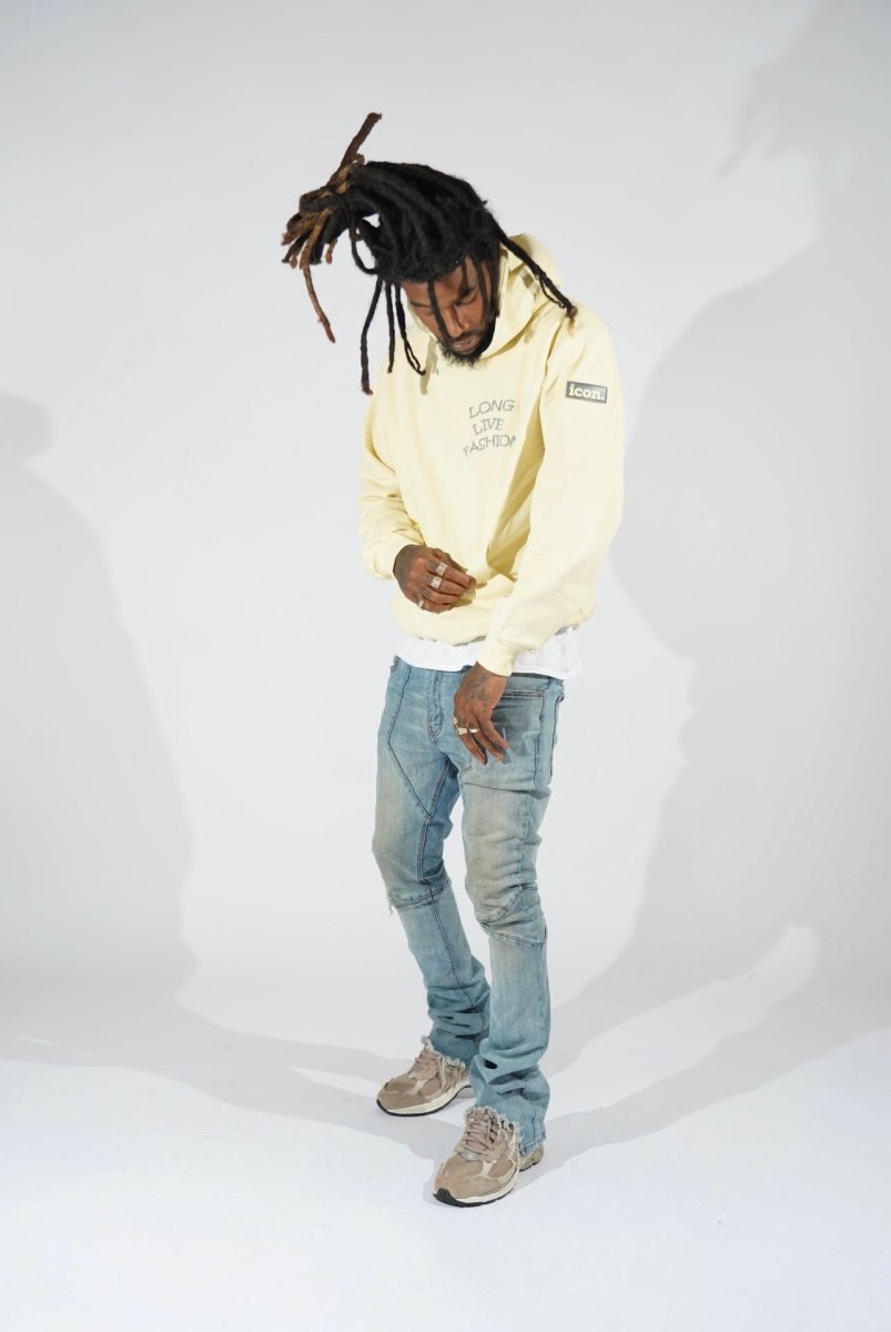 ICON Beige Long Live Fashion Hoodies - Icon The Collection
