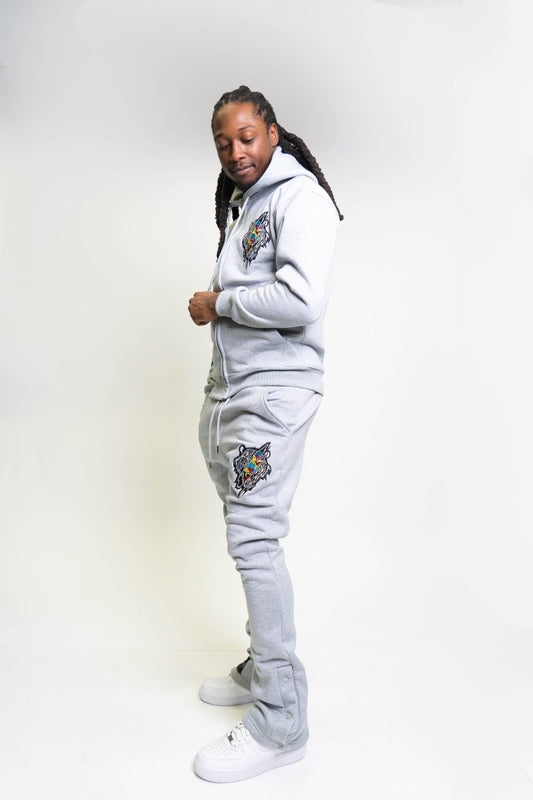 ICON Gray Signature Zip up Suit - Icon The Collection