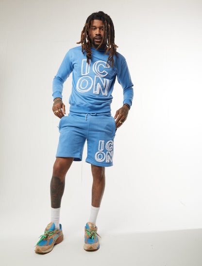 ICON Baby Blue Long Sleeve Short Set - Icon The Collection