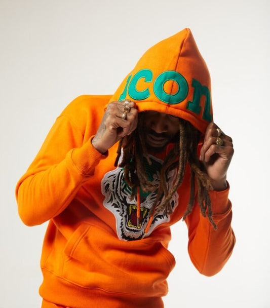 ICON Orange Hood Logo Hoodie - Icon The Collection