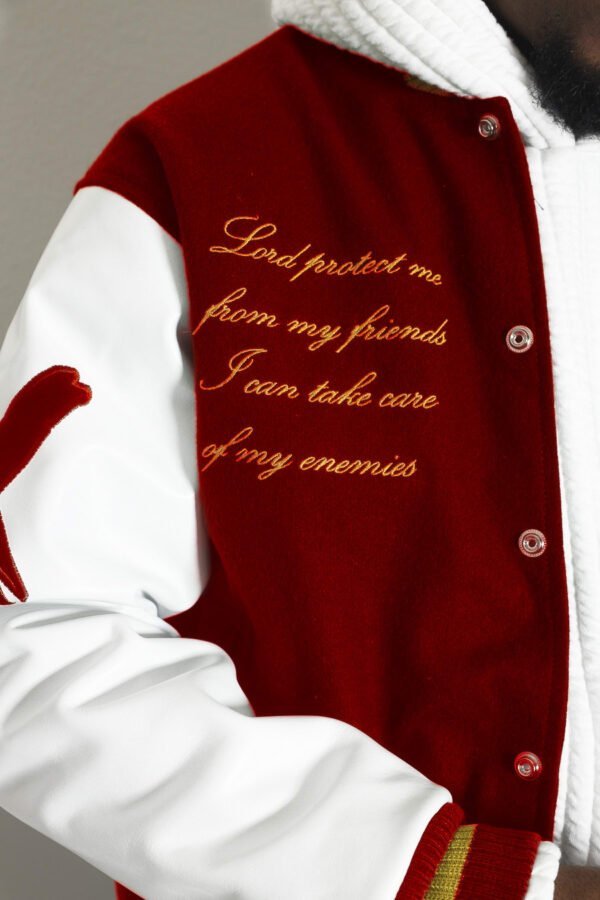 ICON Red Long Live Fashion Varsity Jacket - Icon The Collection