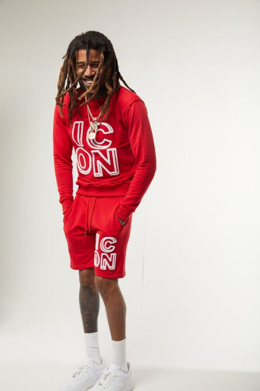 ICON Red Long Sleeve Short Set - Icon The Collection