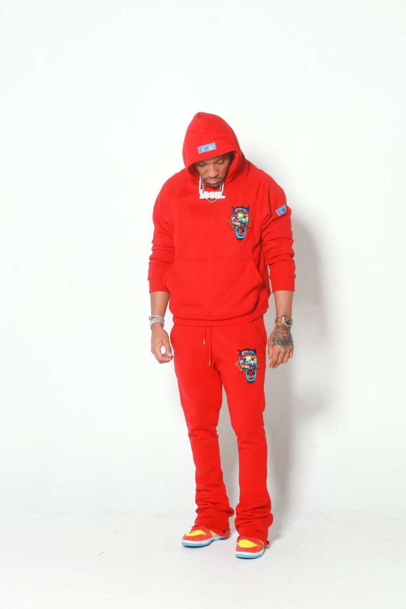 ICON Red Multi Stack Jogger Suit - Icon The Collection
