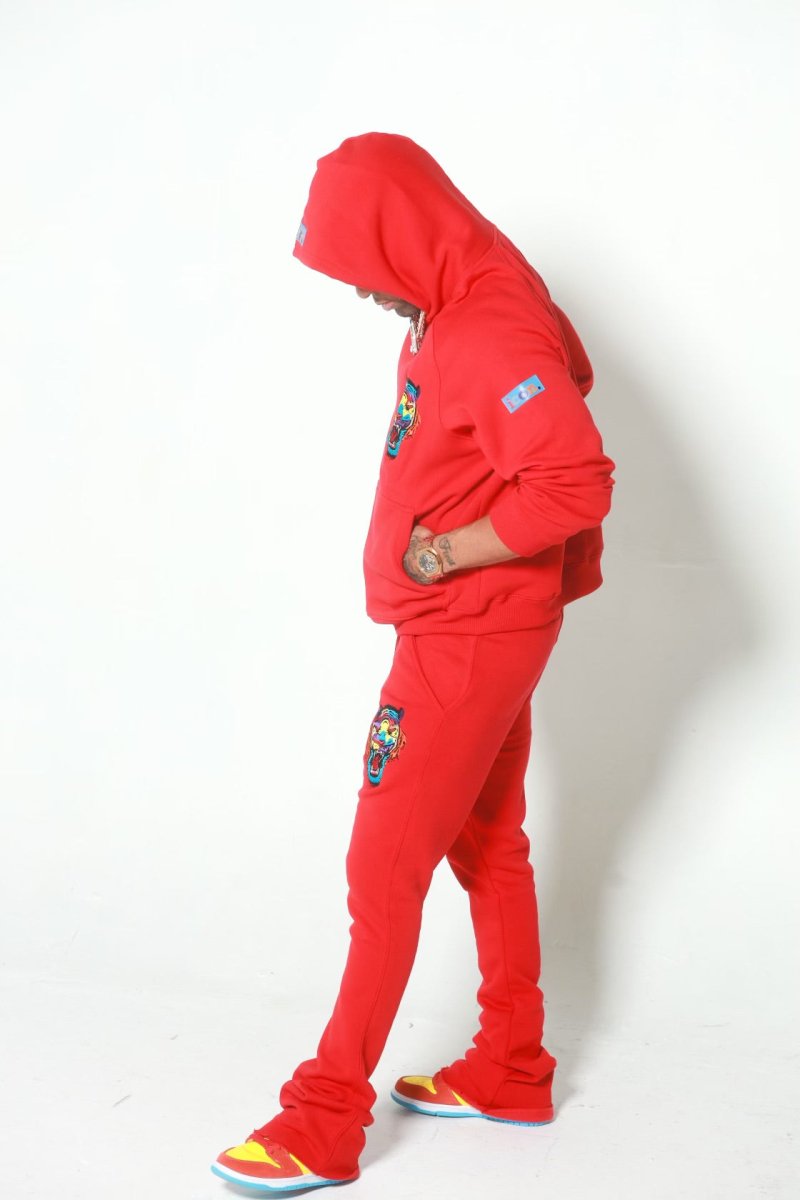 ICON Red Multi Stack Jogger Suit - Icon The Collection