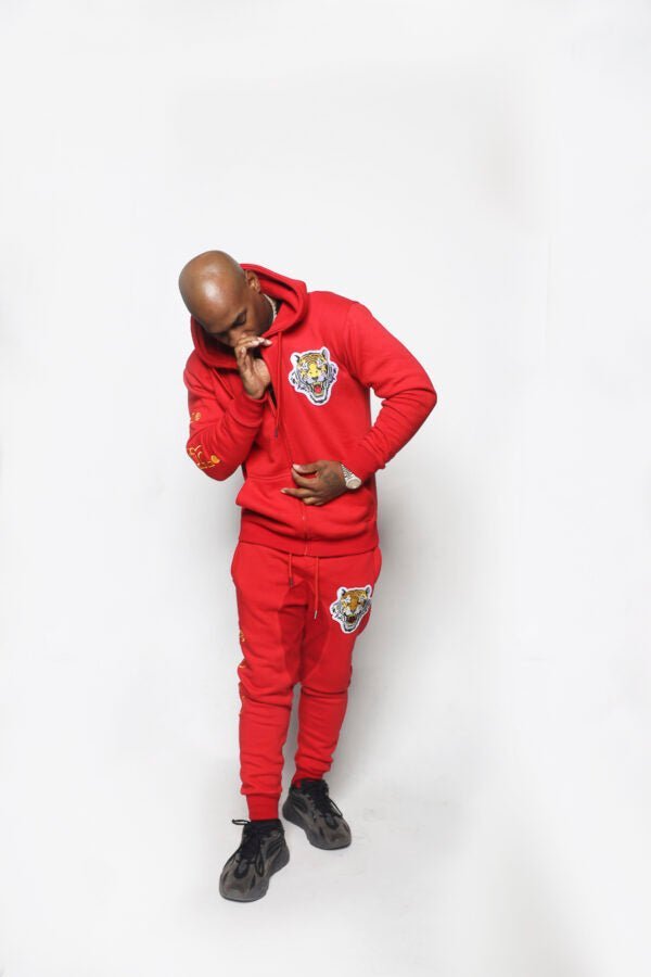 ICON Red Zip Up Jogger Suit - Icon The Collection