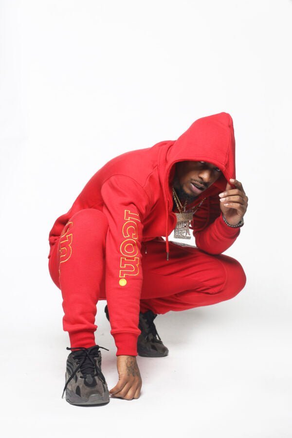 ICON Red Zip Up Jogger Suit - Icon The Collection